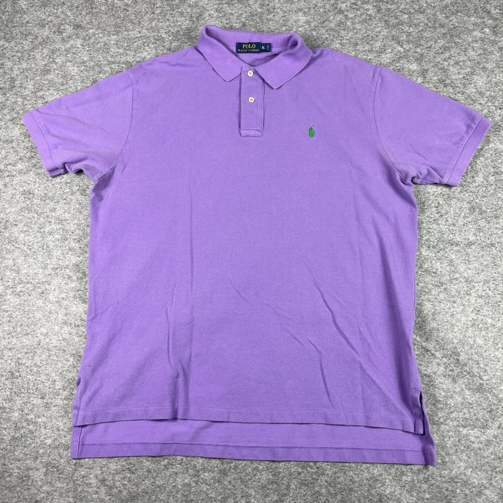 Polo Ralph Lauren Polo Shirt Mens XL Purple Classic Fit Short Sleeve Pique